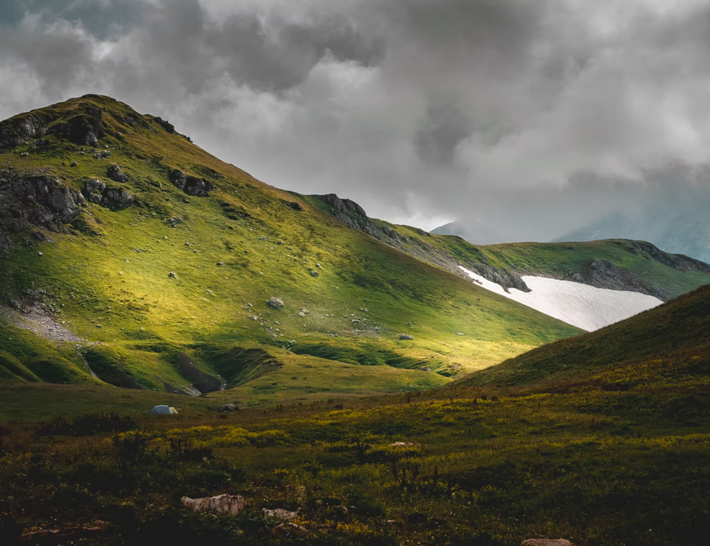 Traveller in Mountains